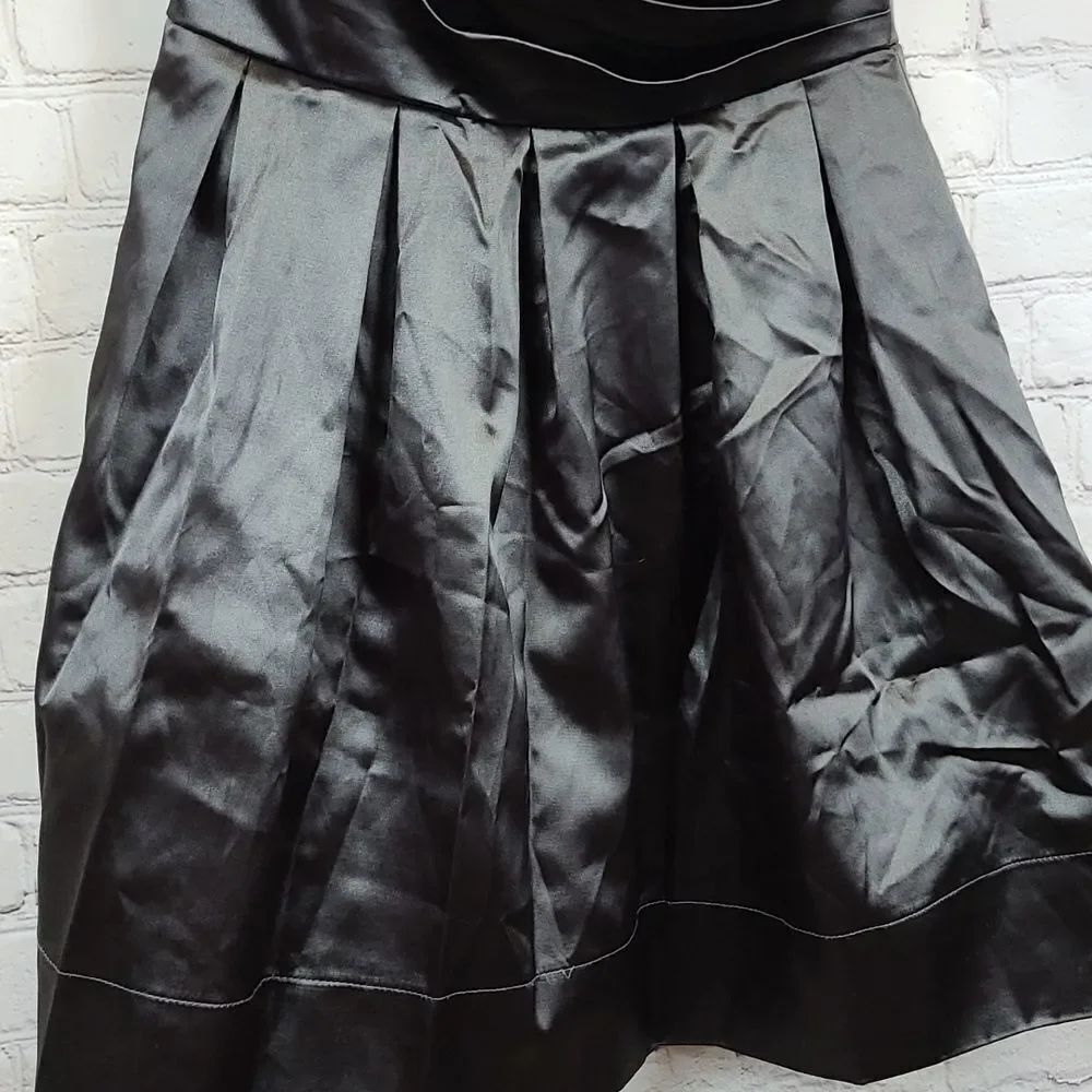 Charlotte Russe Juniors 1 Strapless Satin Dress Charcoal Fit Flare Cocktail Mini - Picture 6 of 10